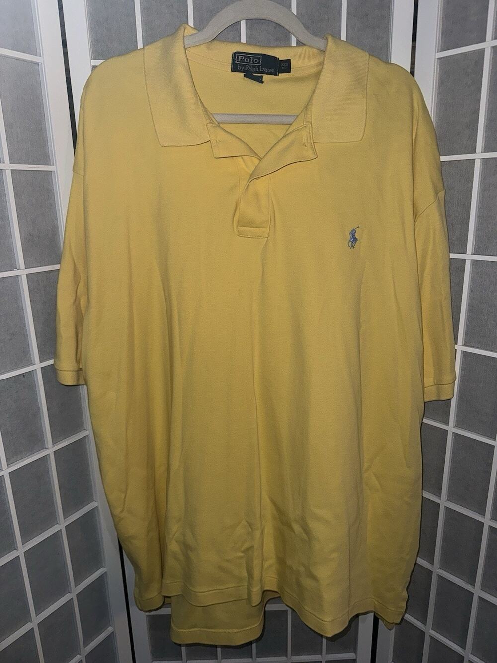 Polo Ralph Lauren Shirt Mens 2XB Yellow Short Sleeve Pony Collar Top
